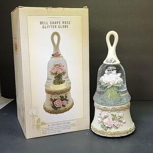 Bell Shape Rose Glitter Globe Cracker Barrel